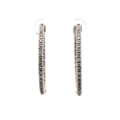 1.47 Inside-Out Diamond Hoop Earrings in 14k