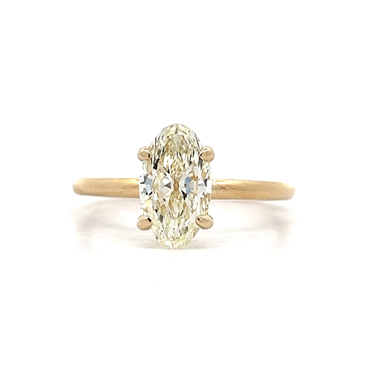 1.48 Antique Moval Diamond Engagement Ring in 14k