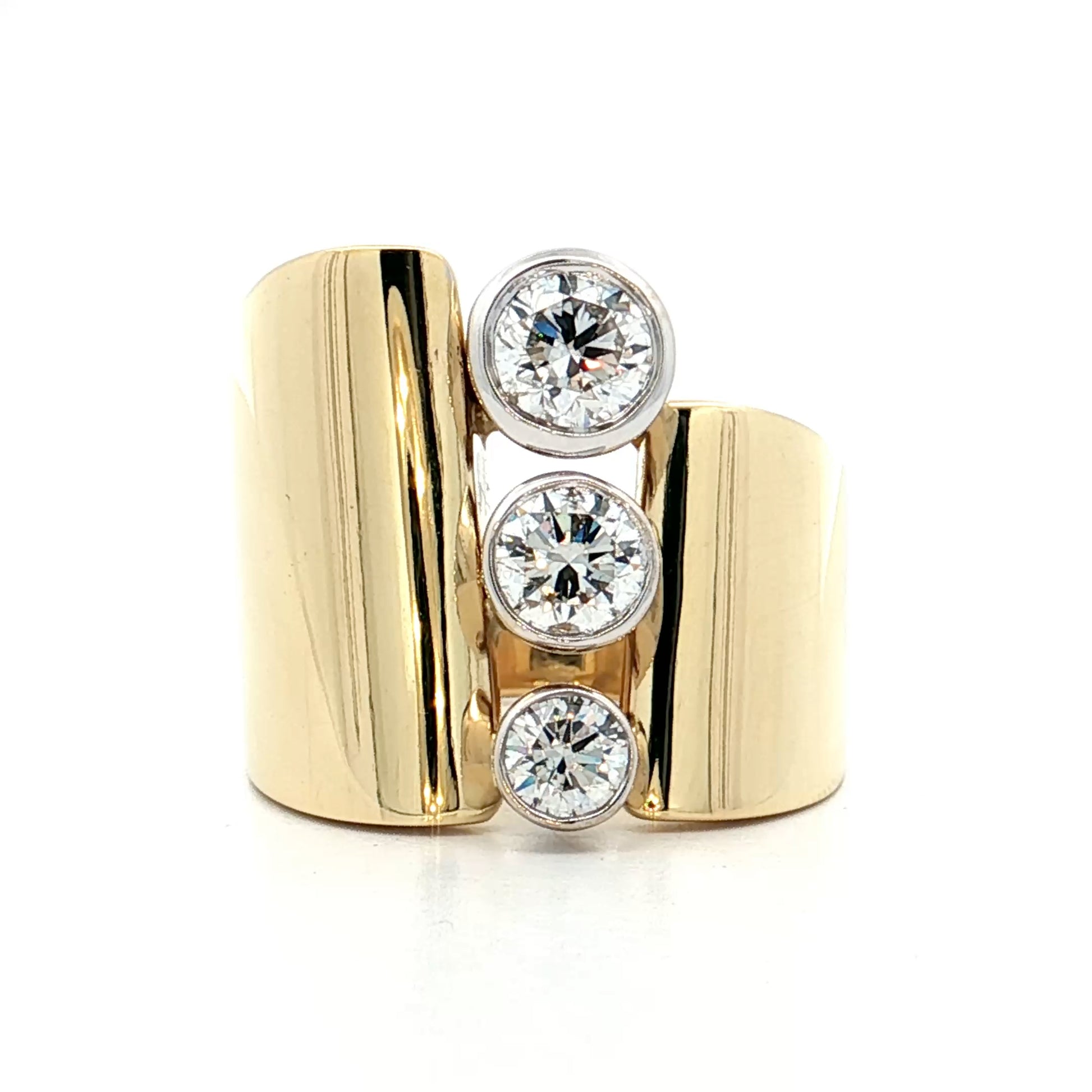 1.50 Asymmetrical Diamond Cocktail Ring 18k