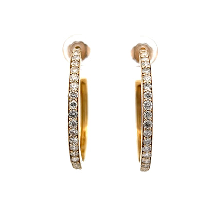 1.50 Classic Diamond Hoop Earrings in 14k Yellow Gold