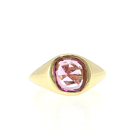 1.50 Cushion Rose Cut Pink Sapphire Ring 18k