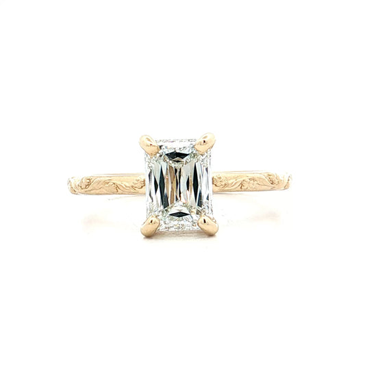 1.50 GIA Criss Cut Diamond Engagement Ring 14k