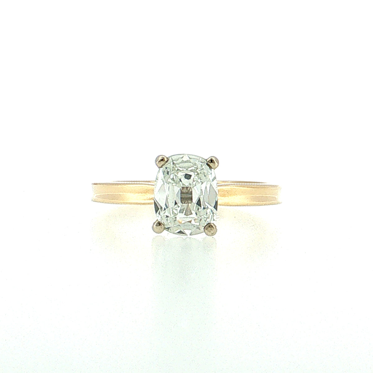 1.50 GIA Elongated Cushion Diamond Engagement Ring 14k
