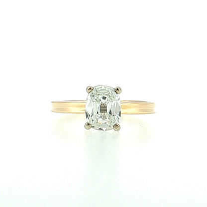 1.50 GIA Old Mine Cushion Diamond Engagement Ring 14k