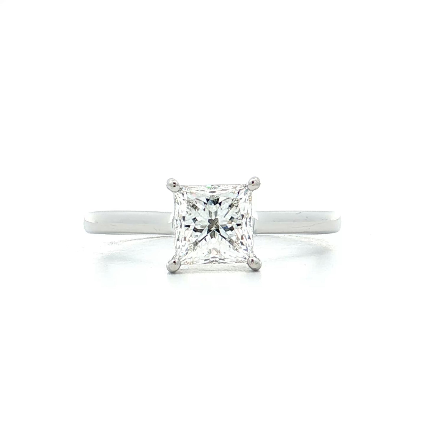 1.50 GIA Princess Cut Diamond Engagement Ring Platinum