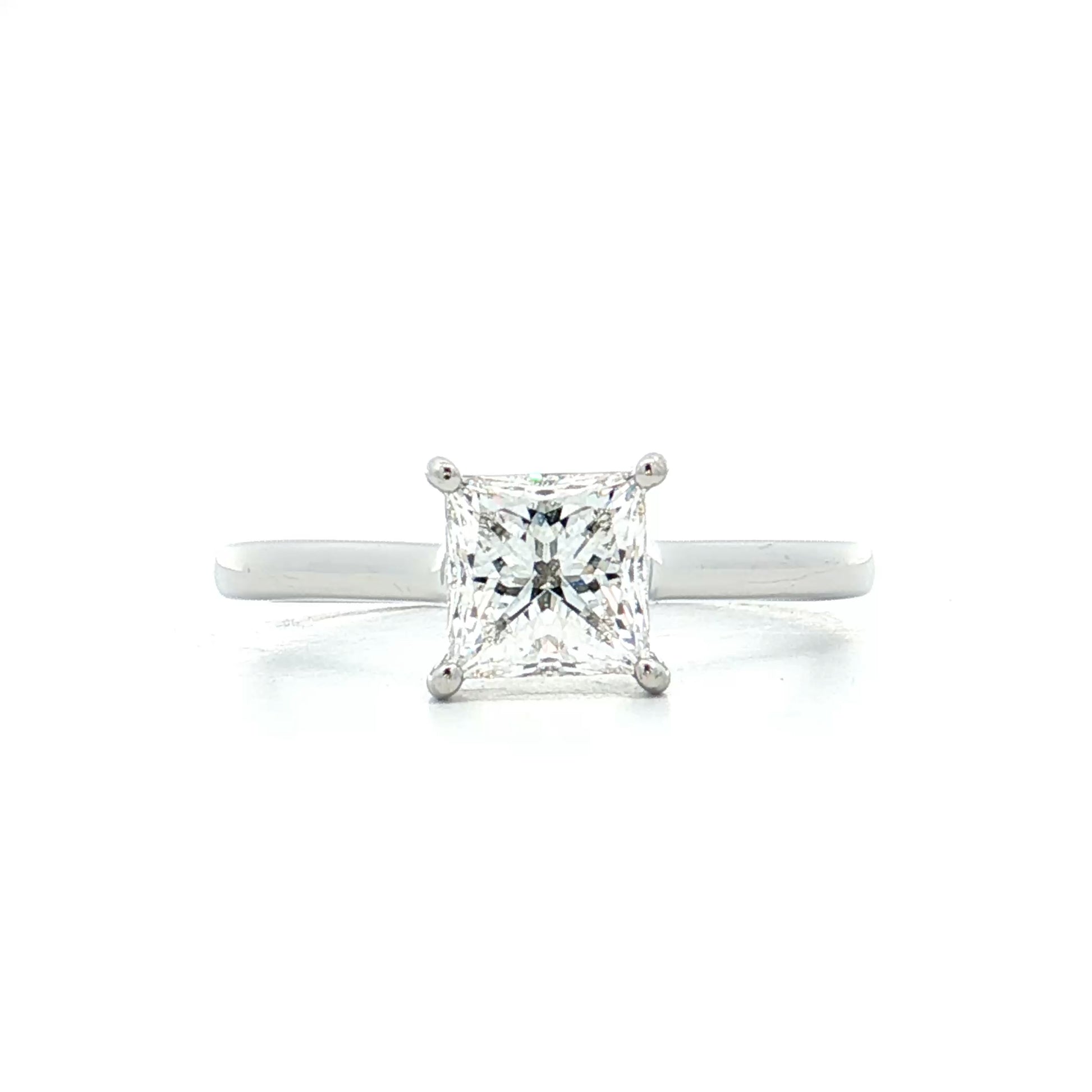 1.50 GIA Princess Cut Diamond Engagement Ring Platinum