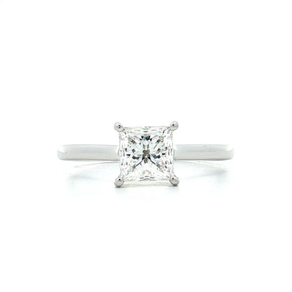 1.50 GIA Princess Cut Diamond Engagement Ring Platinum