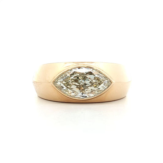 1.50 Marquise Diamond Solitaire Ring 18k Yellow Gold