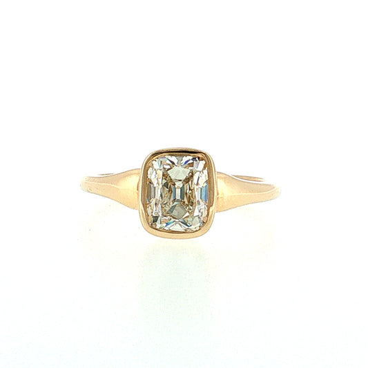 1.50 Old Mine Cushion Diamond Engagement Ring 14K