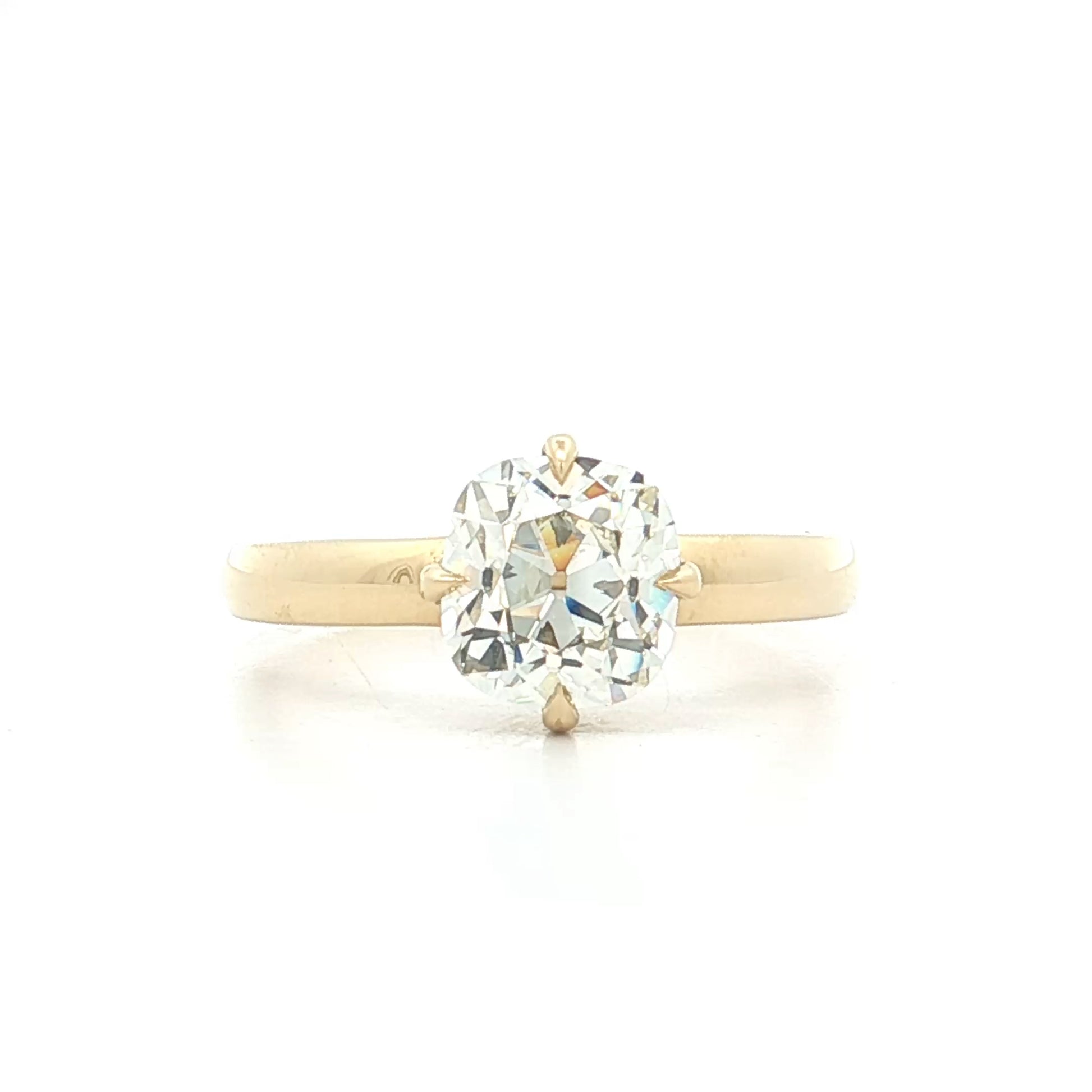 1.50 Old Mine Cut Diamond Engagement Ring 18k