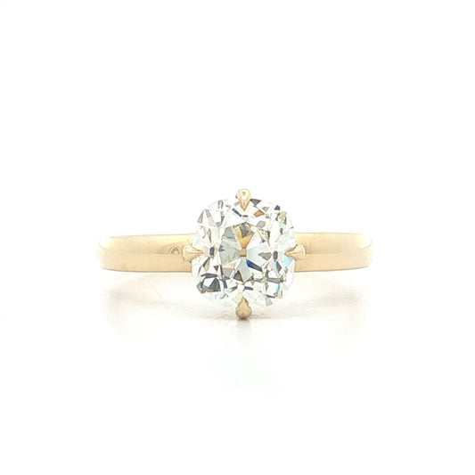 1.50 Old Mine Cut Diamond Engagement Ring 18k