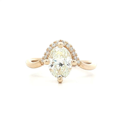 1.50 Oval Diamond Engagement Ring in 14k Yellow Gold