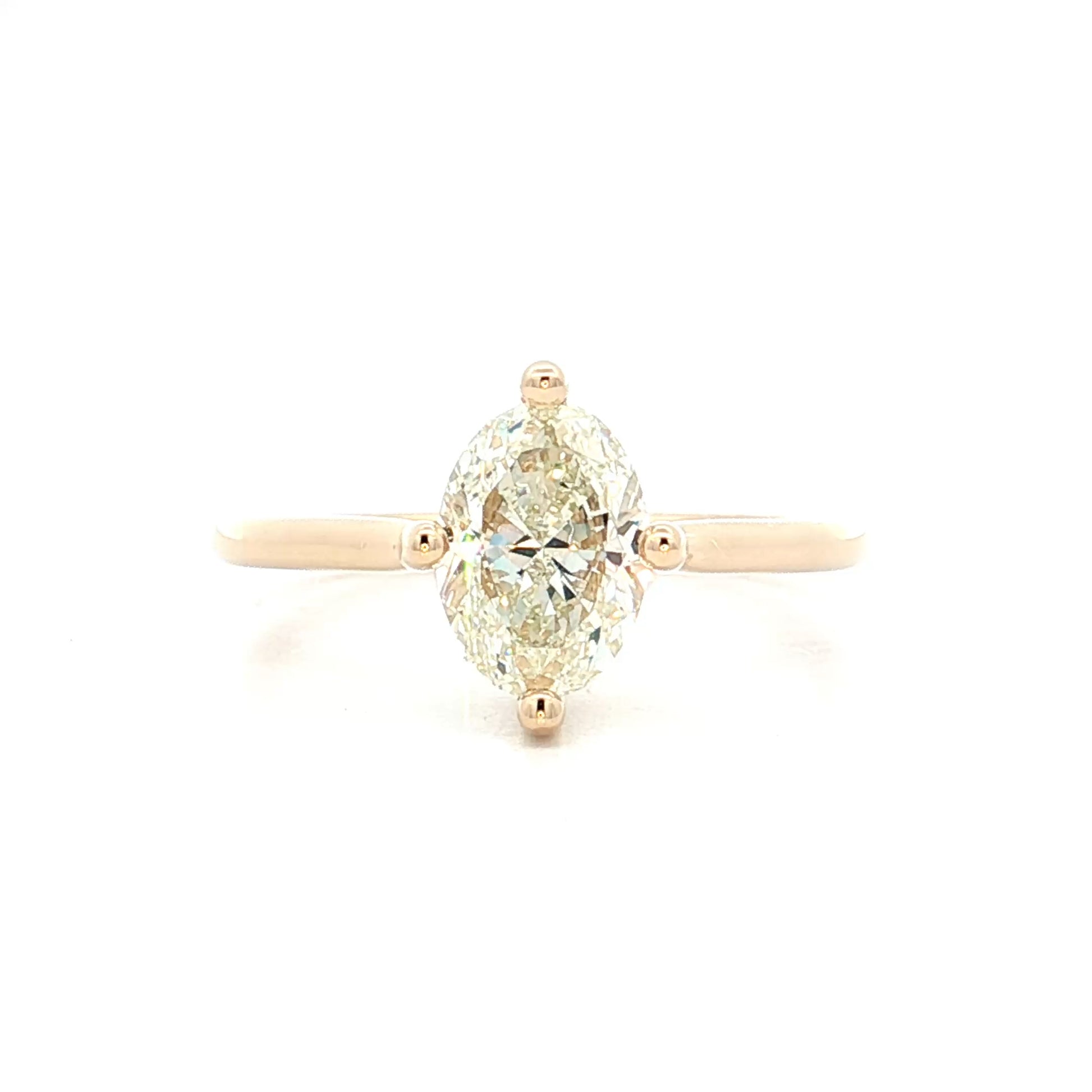 1.50 Oval Diamond Solitaire Engagement Ring in 14k