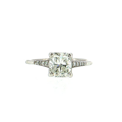 1.50 Vintage Cushion Cut Diamond Engagement Ring 14k