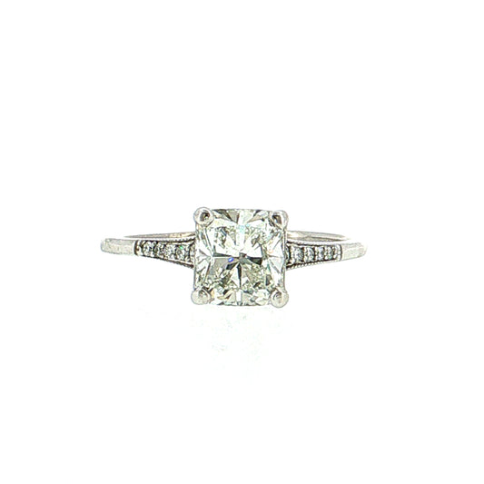 1.50 Vintage Cushion Cut Diamond Engagement Ring 14k