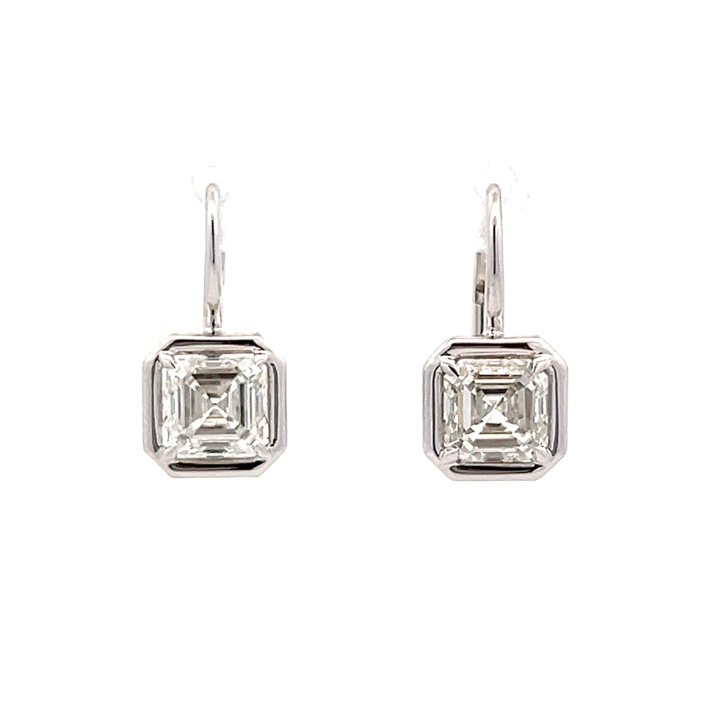 1.51 Asscher Diamond Drop Earrings in 18k