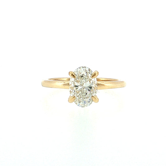 1.51 GIA Oval Diamond Engagement Ring 14k Yellow Gold