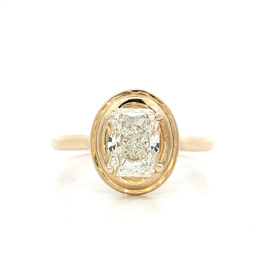 1.51 GIA Radiant Diamond Engagement Ring 14k Yellow Gold