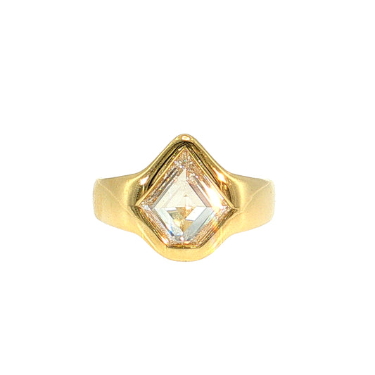 1.51 GIA Shield Step Cut Diamond Engagement Ring 18k