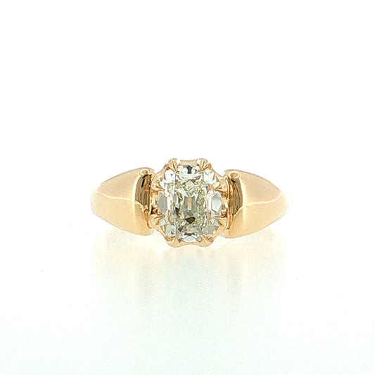 1.51 Old Mine Cushion Diamond Engagement Ring 14K