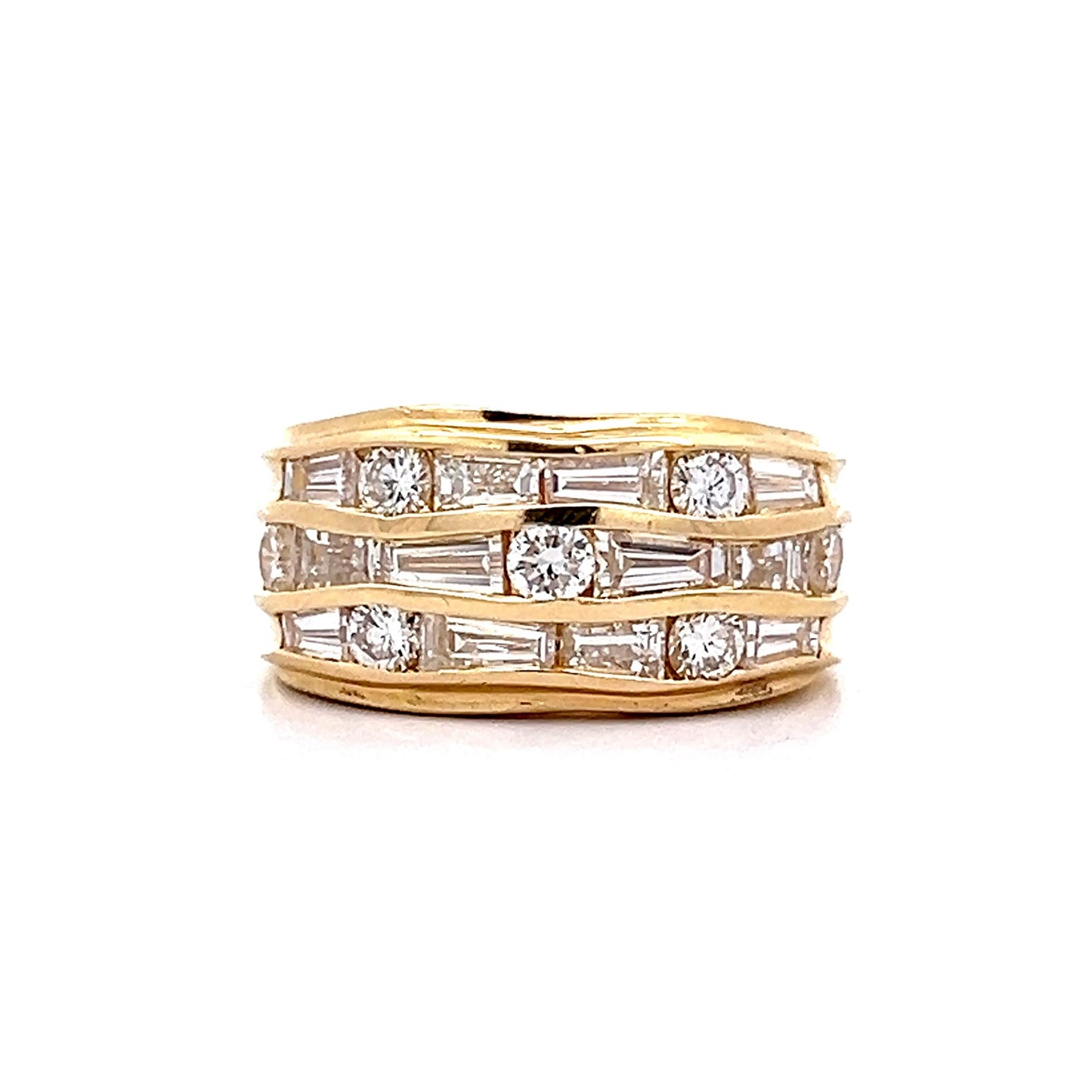 1.52 Baguette & Round Diamond Cocktail Ring in 18k