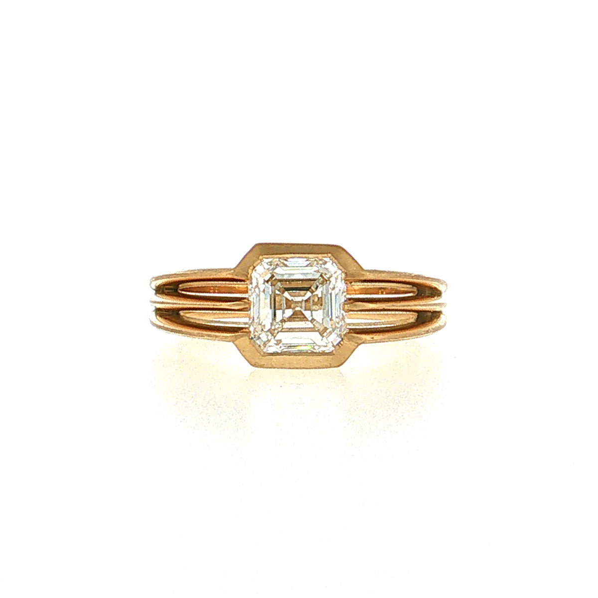 1.52 GIA Asscher Cut Diamond Engagement Ring 18k