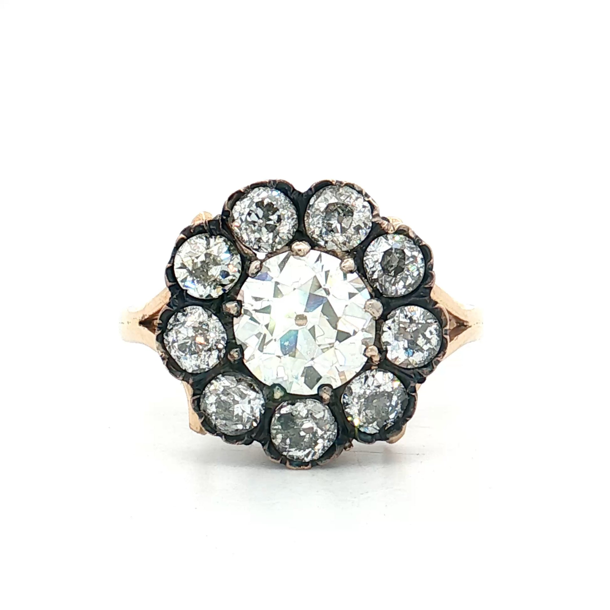 1.52 Victorian European Diamond Engagement Ring 14k/SS