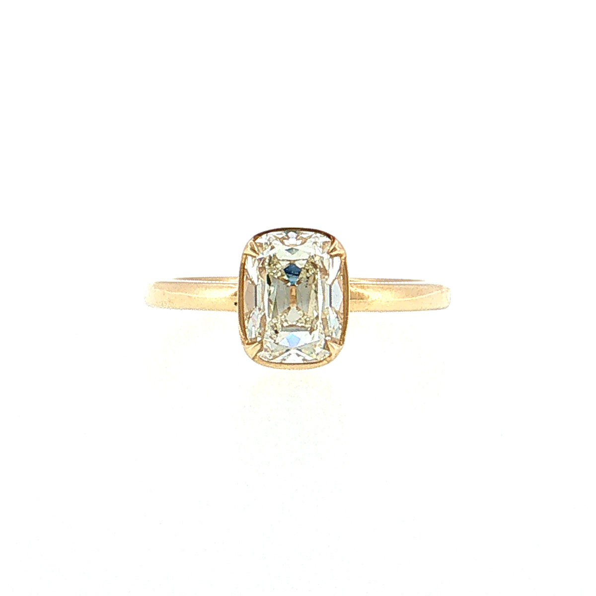 1.53 GIA Old Mine Cushion Diamond Engagement Ring 14k