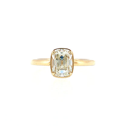 1.53 GIA Old Mine Cushion Diamond Engagement Ring 14k