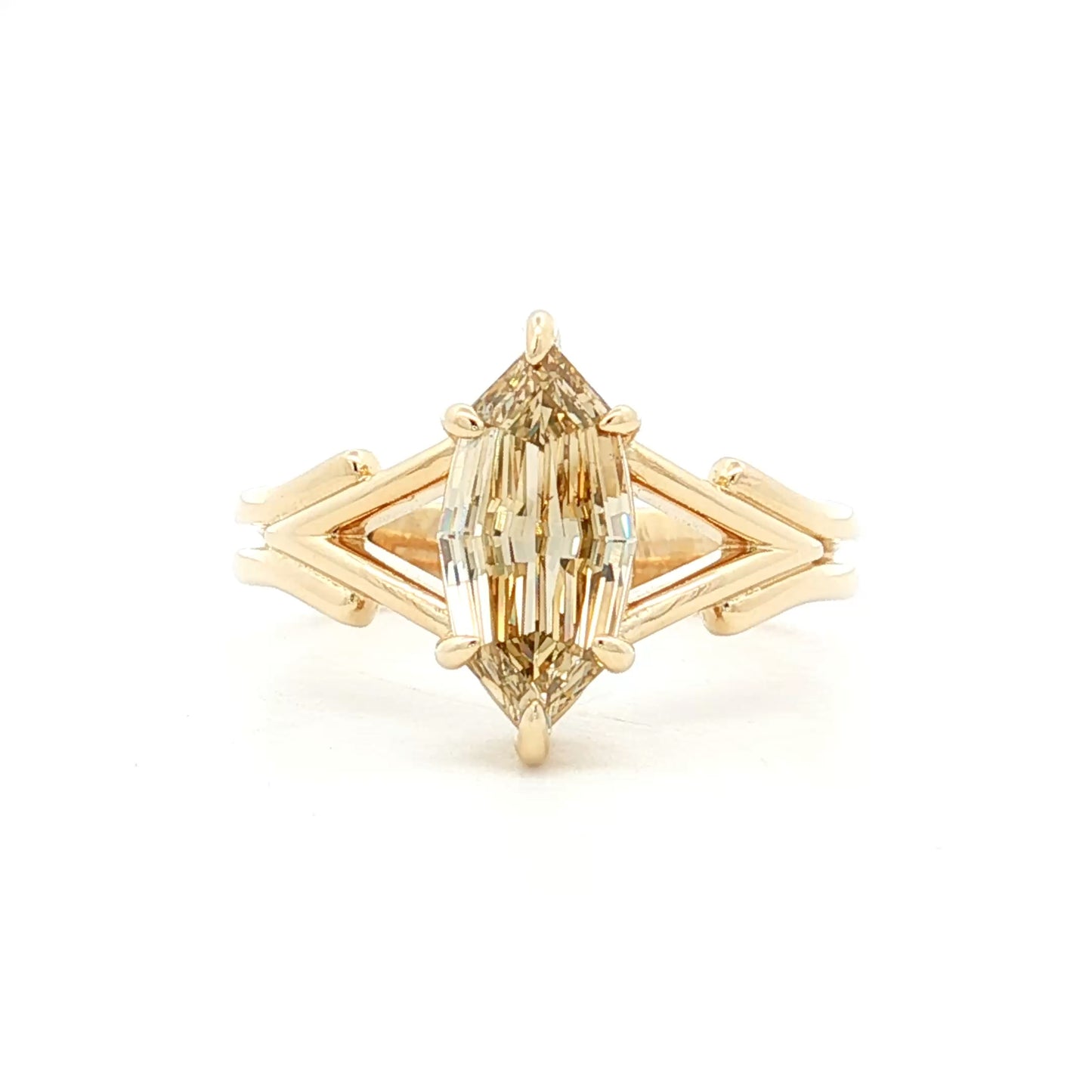 1.53 Marquise Step Cut Diamond Engagement Ring 14