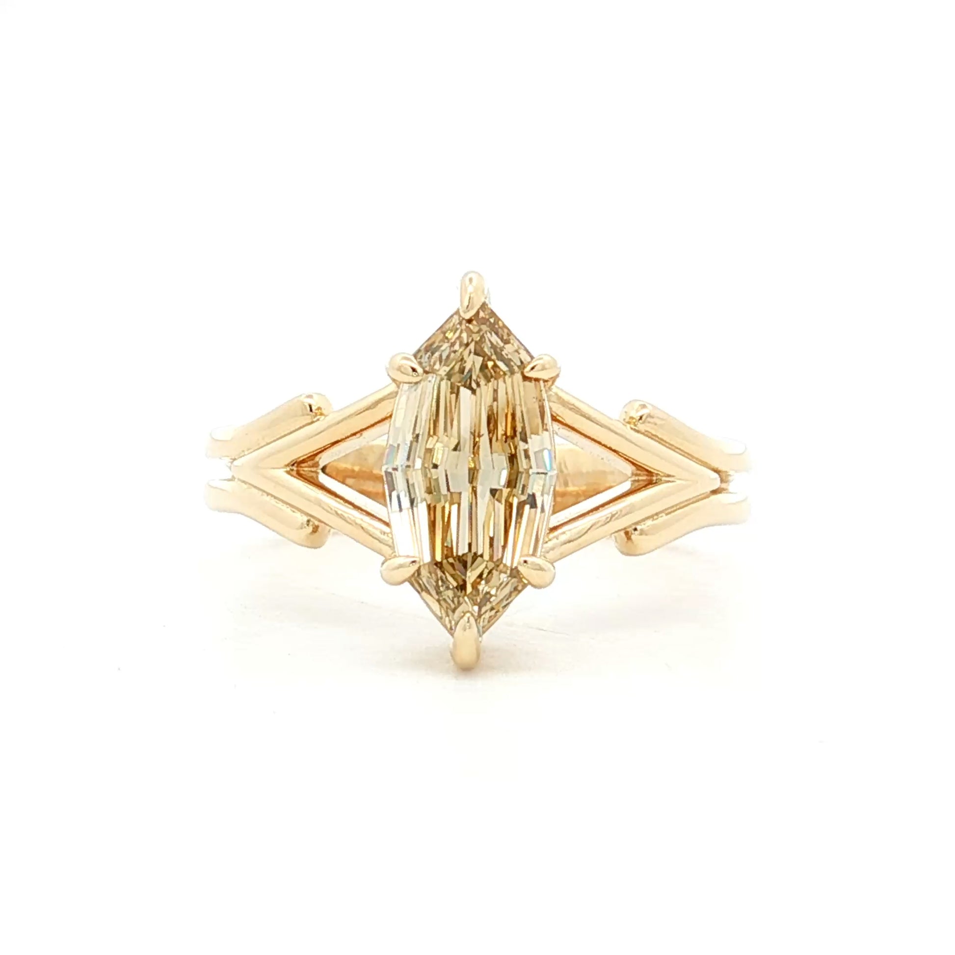 1.53 Marquise Step Cut Diamond Engagement Ring 14