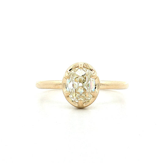 1.53 Old Mine Cushion Diamond Engagement Ring 14k