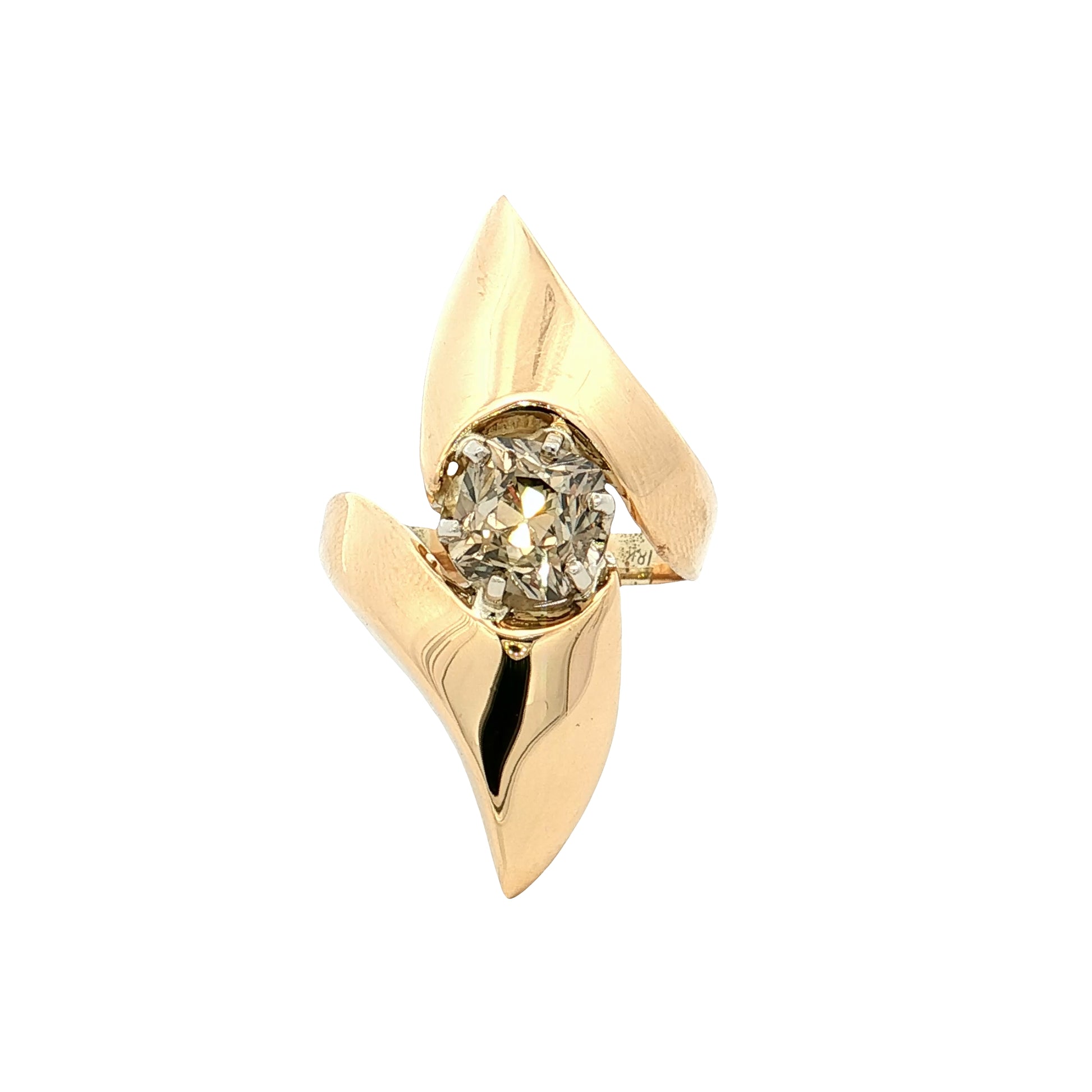 1.54 Antique Cushion Diamond Cocktail Ring 18k