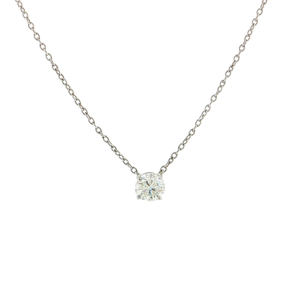 1.54 Round Brilliant Diamond Solitaire Pendant Platinum
