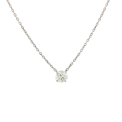 1.54 Round Brilliant Diamond Solitaire Pendant Platinum