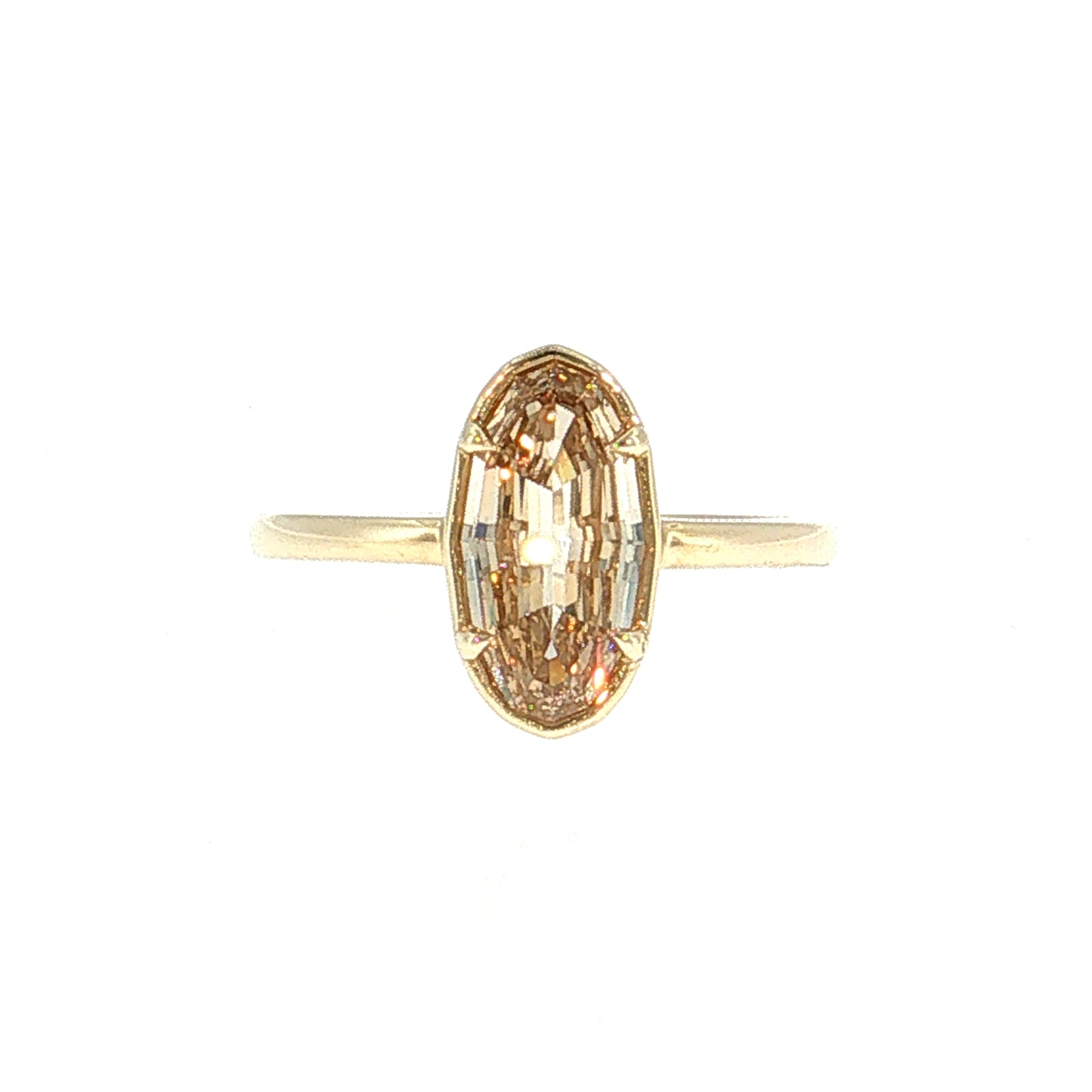 1.55 Oval Step Cut Diamond Engagement Ring 14k