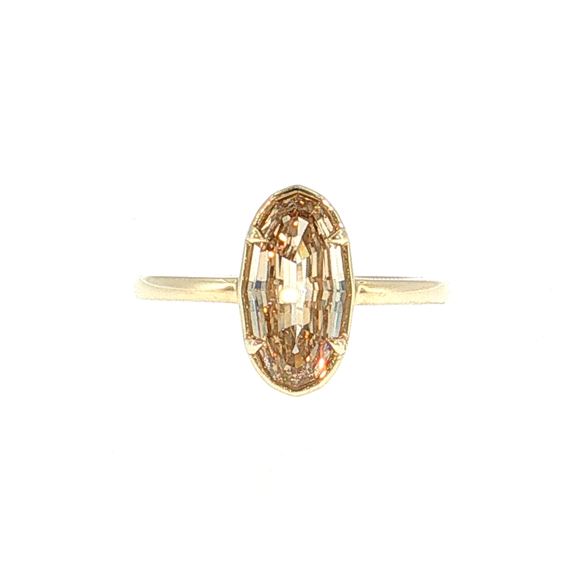 1.55 Oval Step Cut Diamond Solitaire Ring 14k