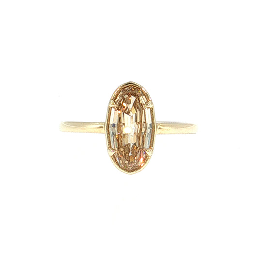 1.55 Oval Step Cut Diamond Solitaire Ring 14k