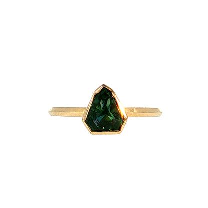 1.55 Shield Sapphire Solitaire Engagement Ring 14k
