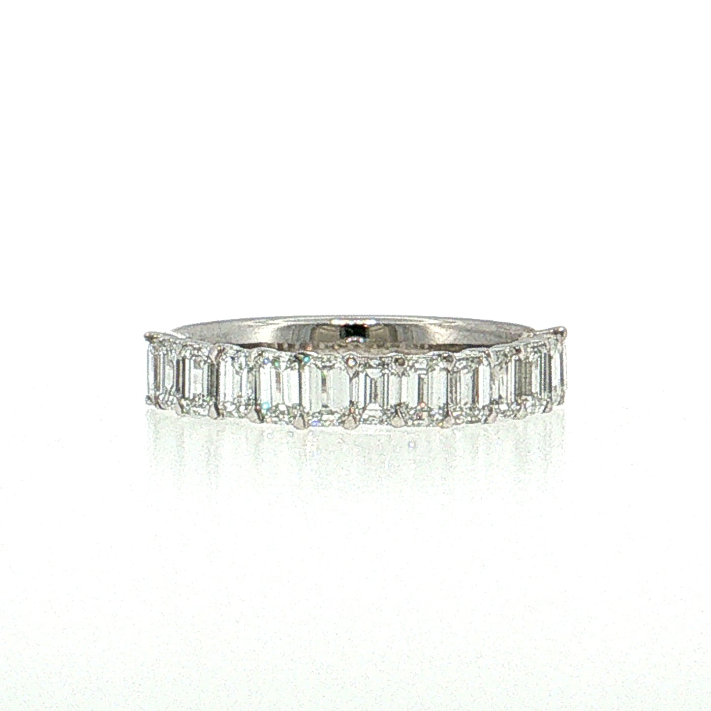 1.56 Emerald Cut Diamond Half-Eternity Band 18k White Gold