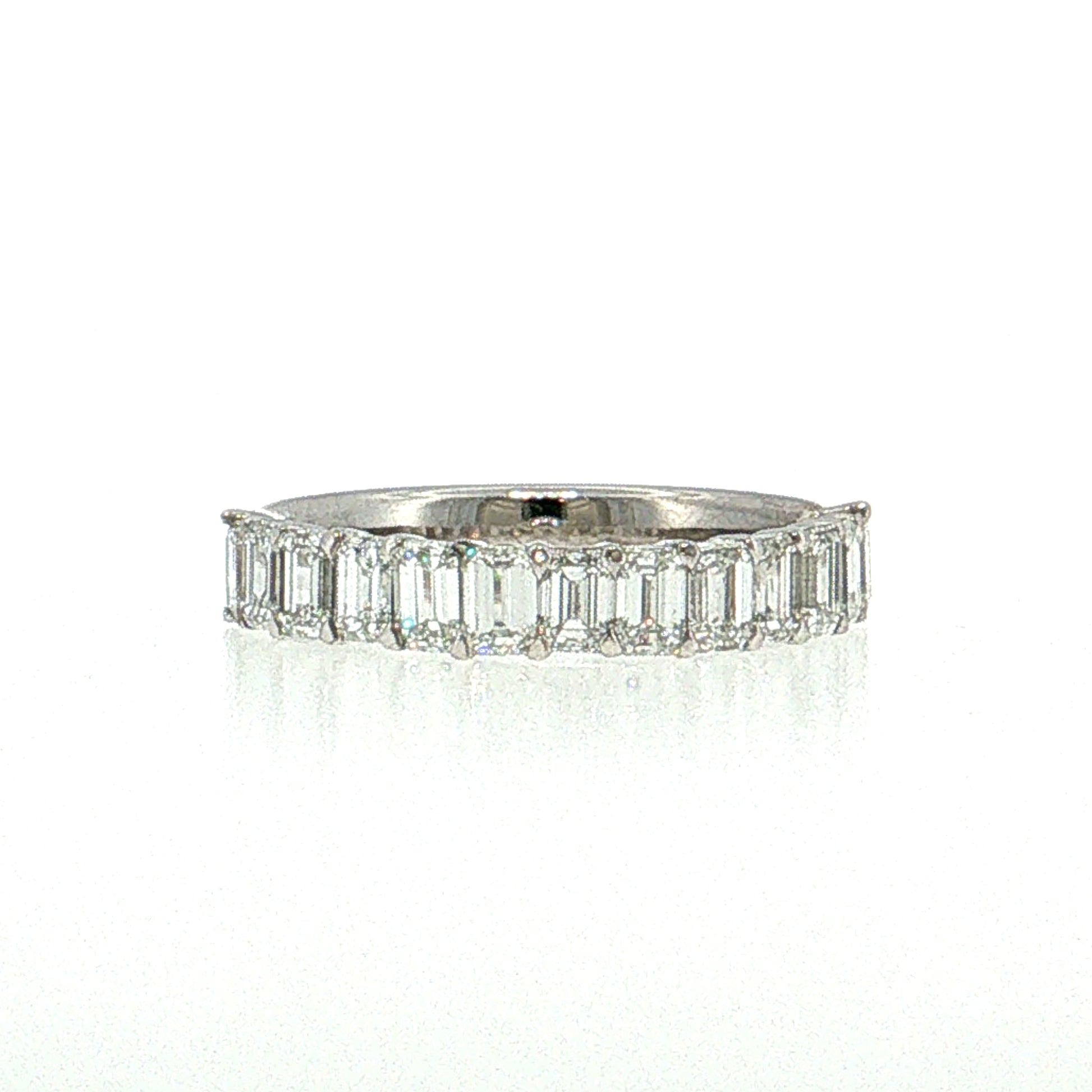 1.56 Emerald Cut Diamond Half-Eternity Band 18k White Gold