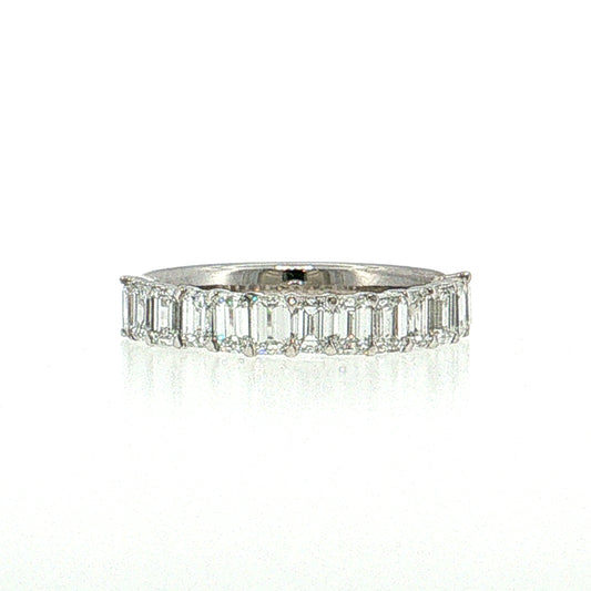 1.56 Emerald Cut Diamond Half-Eternity Band 18k White Gold