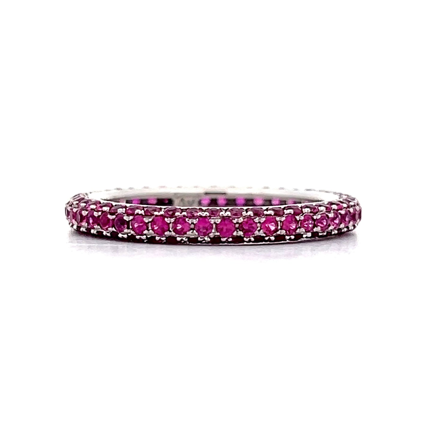 1.58 Round Ruby Eternity Stacking Band in 14k