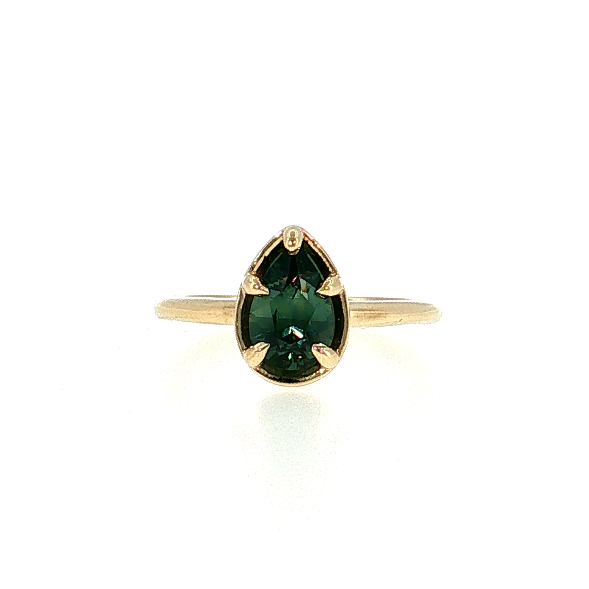1.59 Pear Sapphire Solitaire Engagement Ring 14k