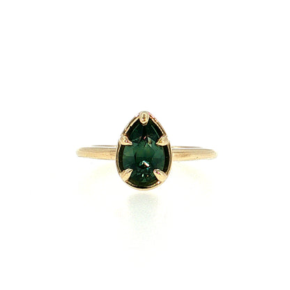 1.59 Pear Sapphire Solitaire Engagement Ring 14k