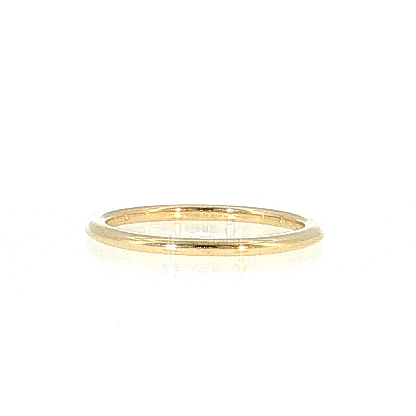 1.5mm Half Round Wedding Band 10k Yellow Gold