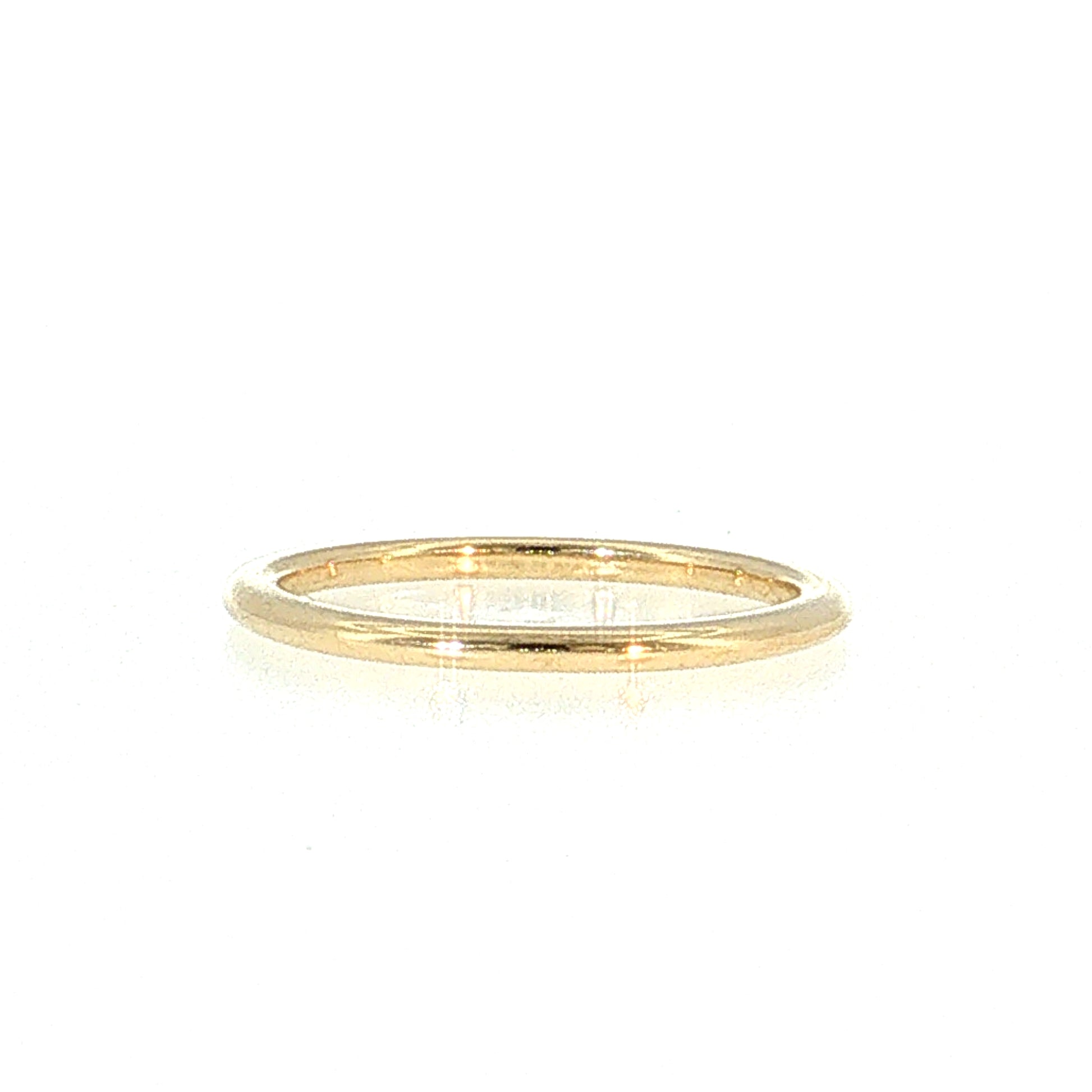 1.5mm Half Round Wedding Band 10k Yellow Gold