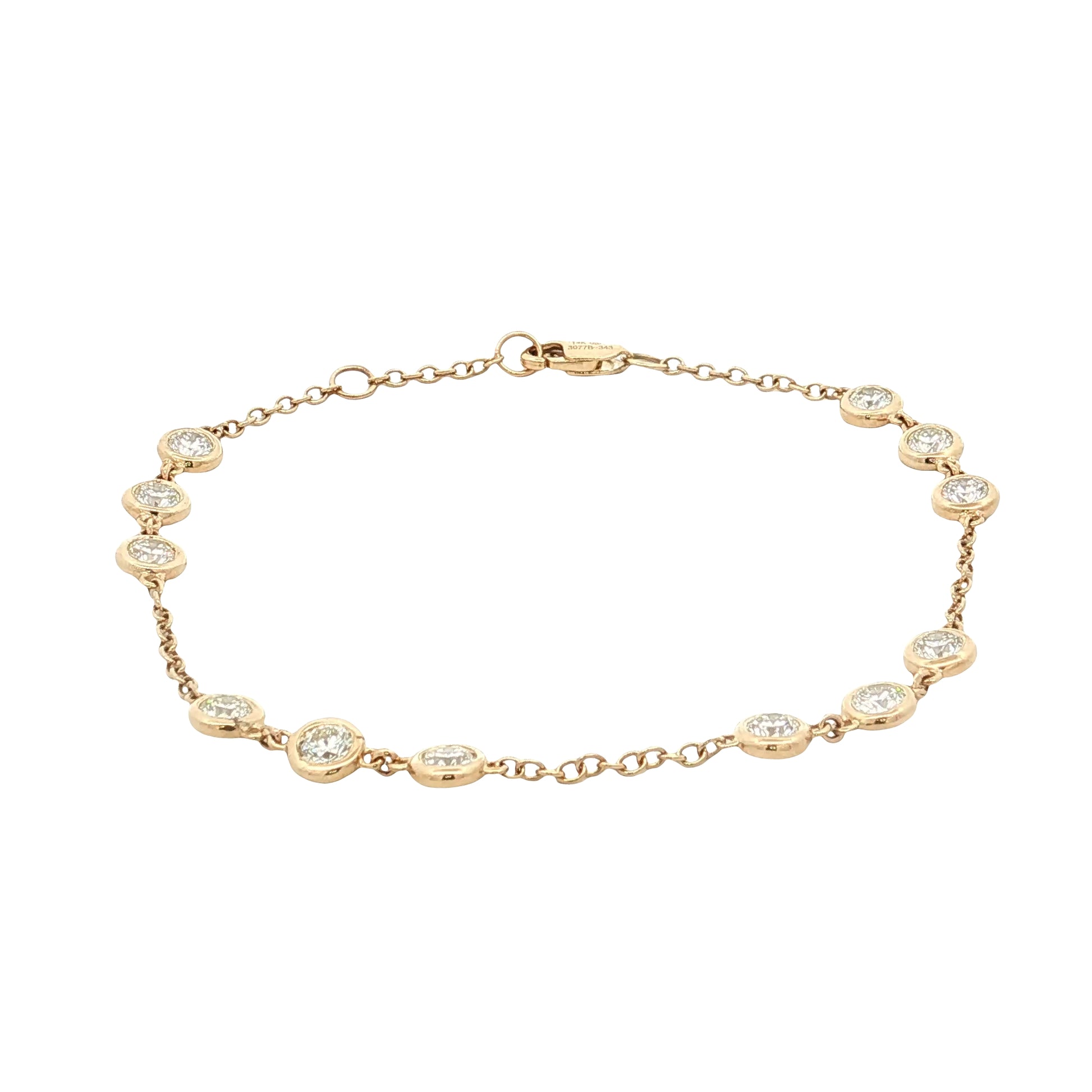 1.60 Diamond by the Yard Bracelet 14k Yellow Gold
