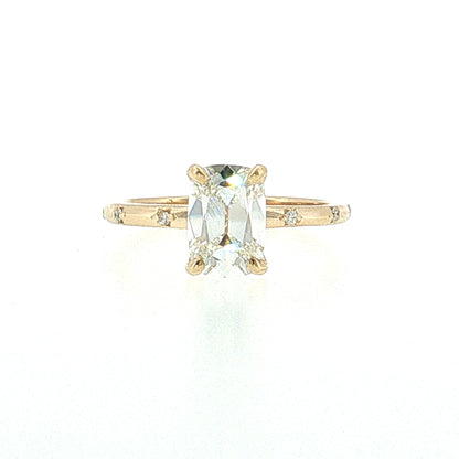 1.60 Elongated Old Mine Cushion Diamond Engagement Ring 14k