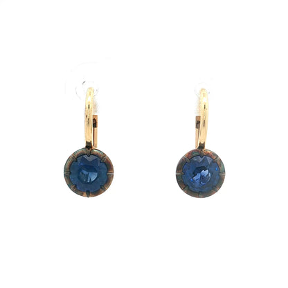 1.60 Sapphire Drop Earrings 18k Yellow Gold